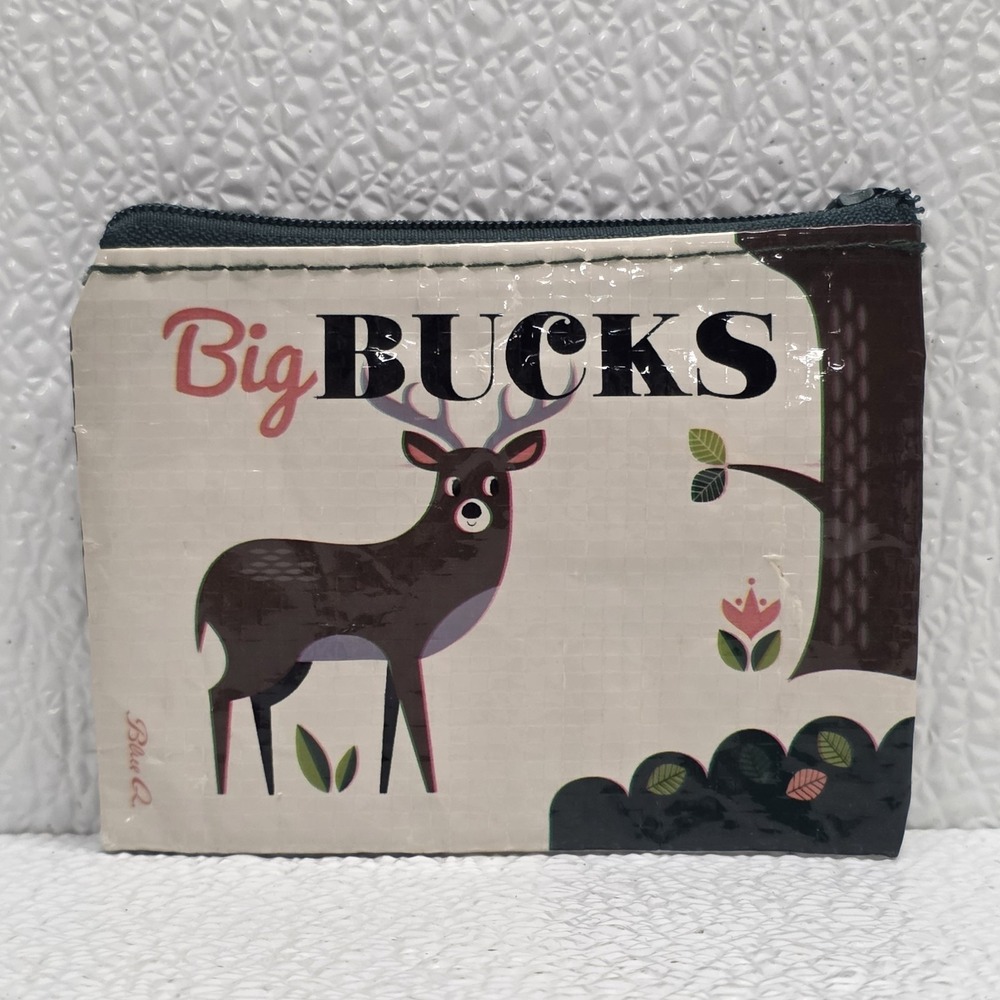 Blue Q Big Bucks Deer Coin Change Purse